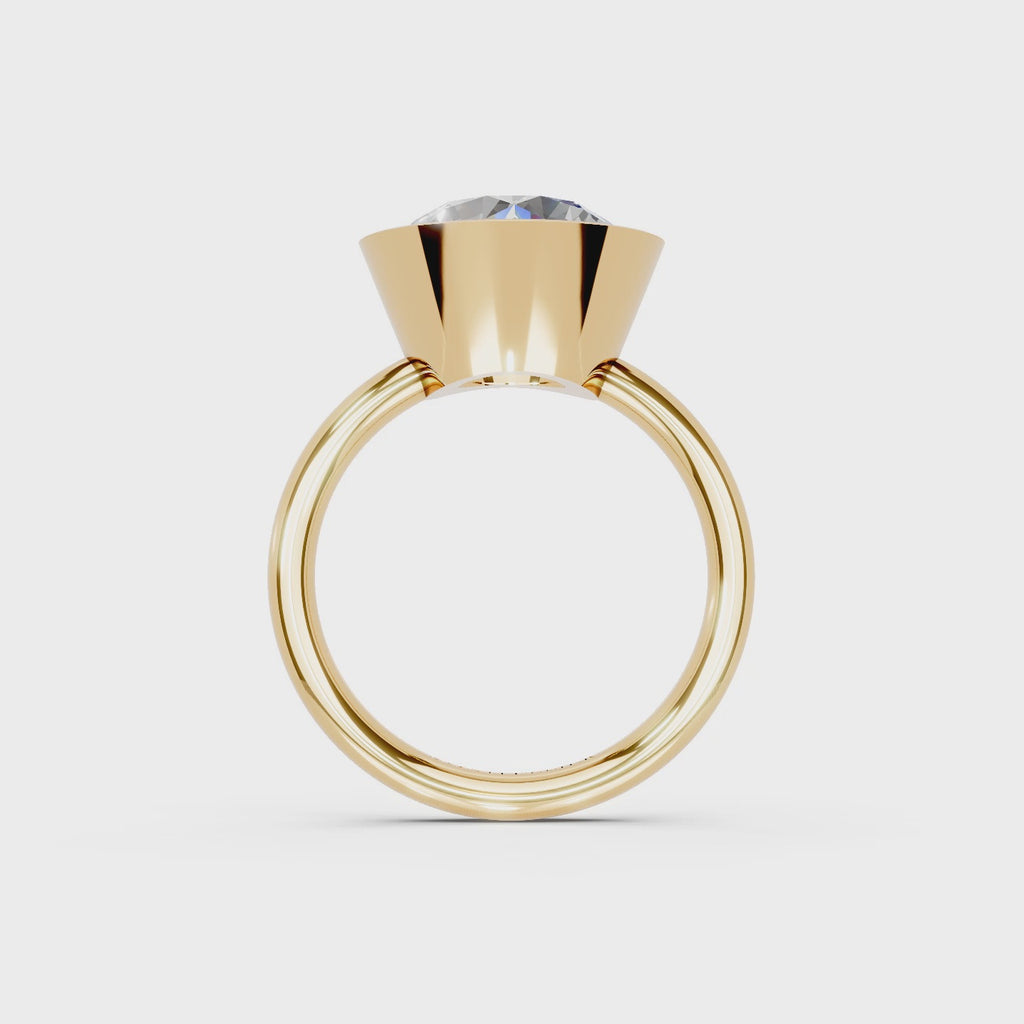 IGI 5.00ct Lab Grown Round Bezel Set Diamond Solitaire Engagement Ring Platinum or 18ct Gold