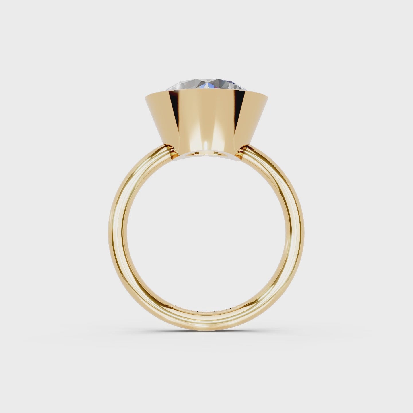 IGI 5.00ct Lab Grown Round Bezel Set Diamond Solitaire Engagement Ring Platinum or 18ct Gold