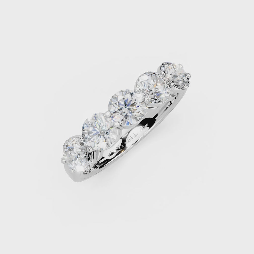 1.50ct Lab Grown 5 Stone Round Diamond Ring Platinum or 18ct Gold - The Montpellier Classic 5 Stone Ring