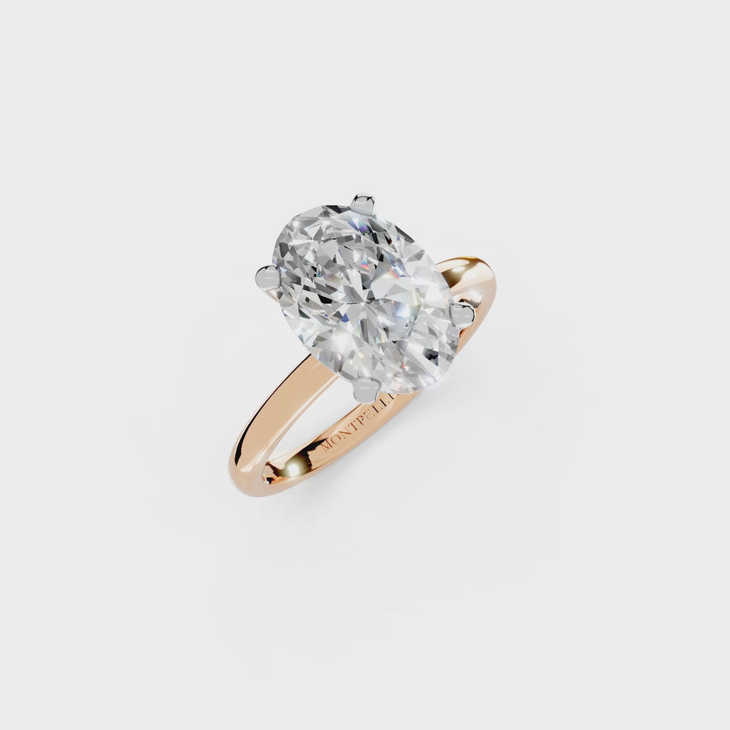 IGI 3.00ct Lab Grown Oval Diamond Solitaire Engagement Ring Platinum or 18ct Gold - The Montpellier Classic Oval