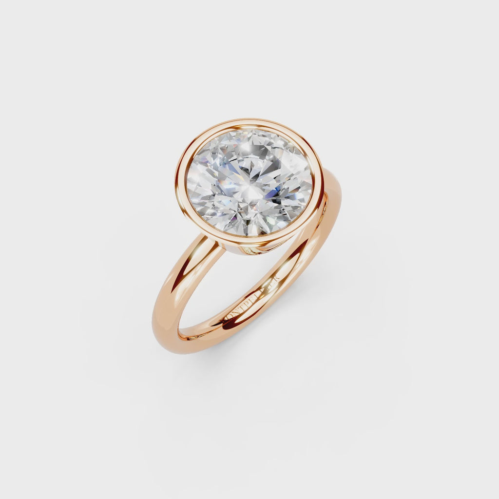 IGI 3.00ct Lab Grown Round Bezel Set Diamond Solitaire Engagement Ring Platinum or 18ct Gold