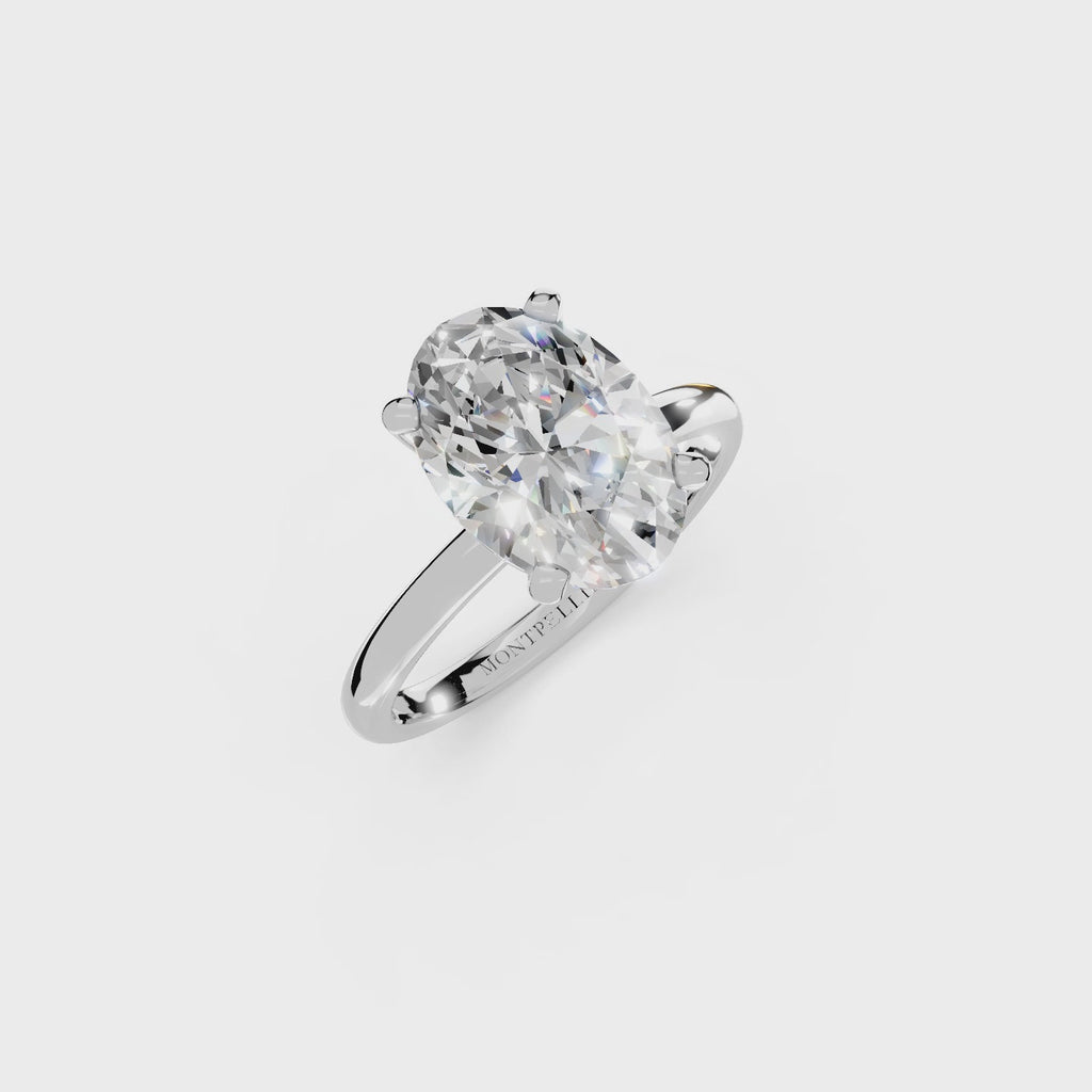 IGI 3.00ct Lab Grown Oval Diamond Solitaire Engagement Ring Platinum or 18ct Gold - The Montpellier Classic Oval