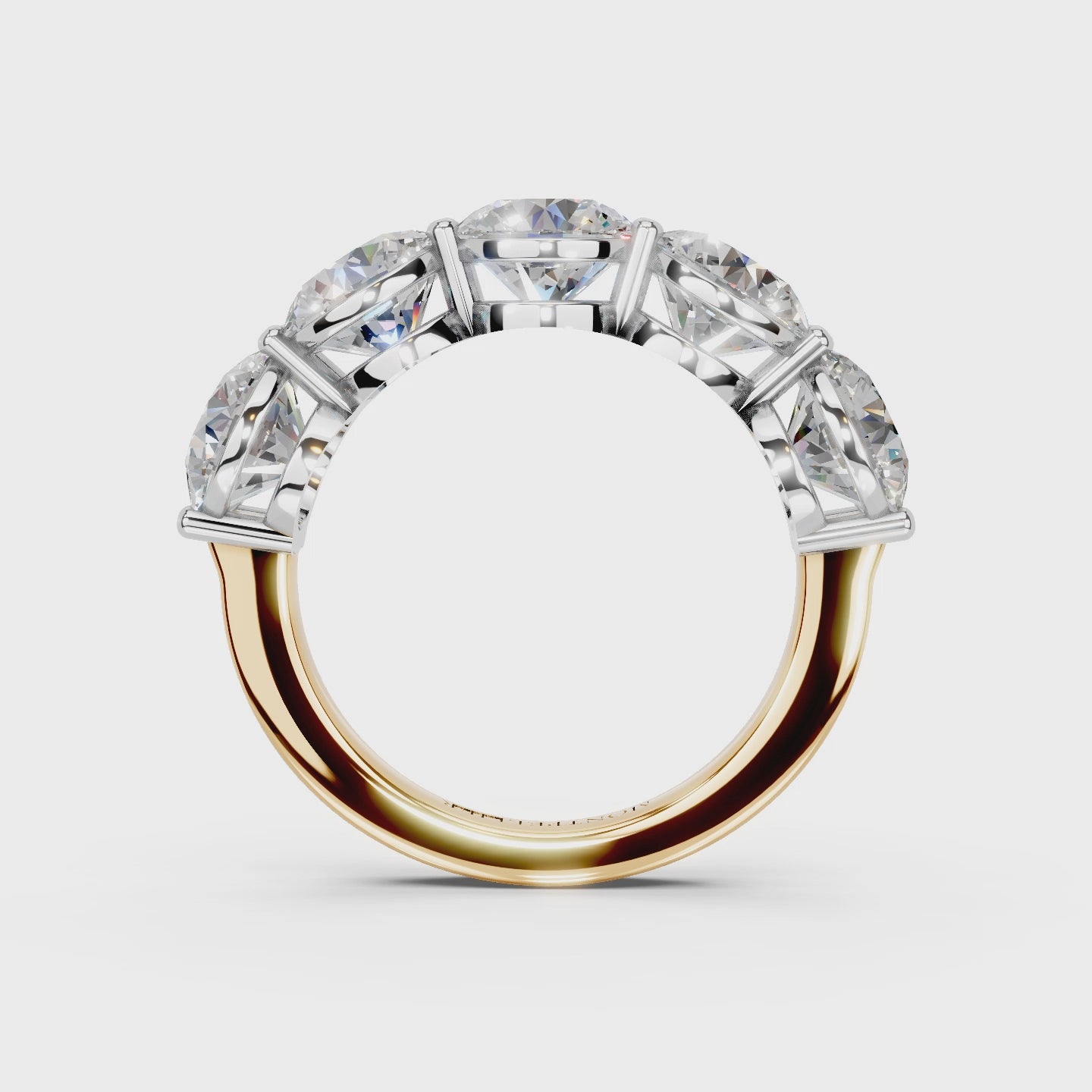 5.00ct Lab Grown 5 Stone Round Diamond Ring Platinum or 18ct Gold - The Montpellier Classic 5 Stone Ring