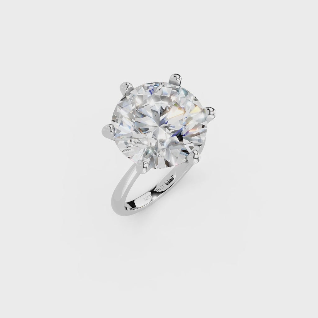 IGI 10.00ct Lab Grown Diamond Solitaire Engagement Ring - The Montpellier Classic 6 Claw