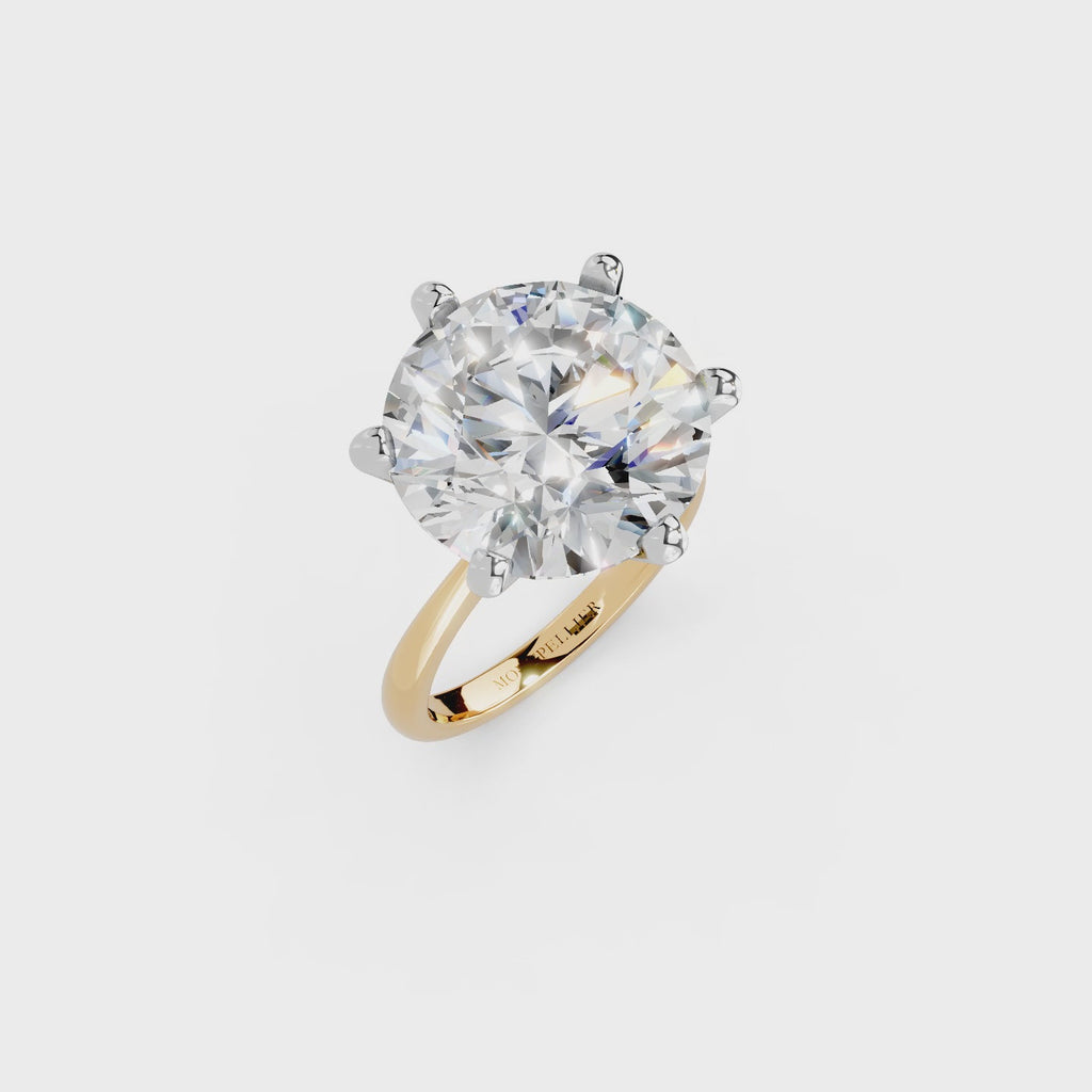 IGI 10.00ct Lab Grown Diamond Solitaire Engagement Ring - The Montpellier Classic 6 Claw