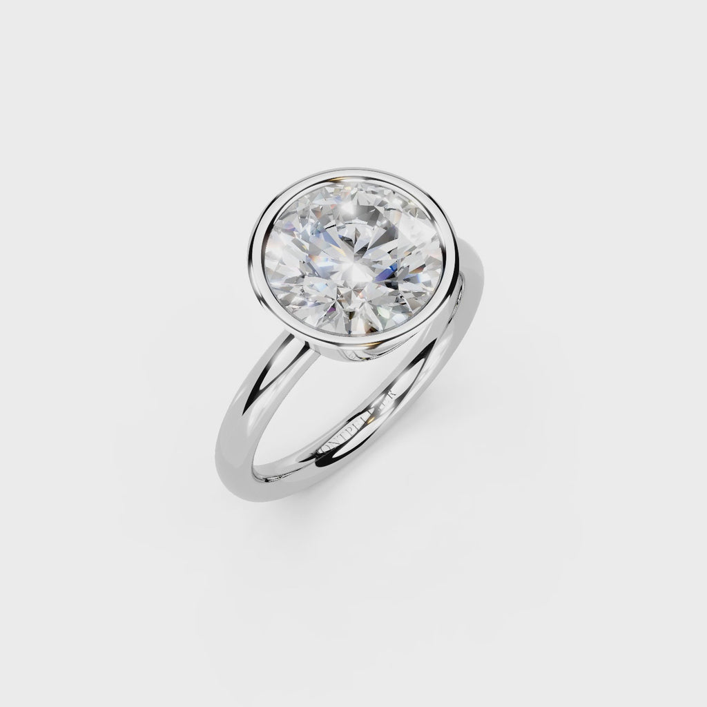IGI 3.00ct Lab Grown Round Bezel Set Diamond Solitaire Engagement Ring Platinum or 18ct Gold