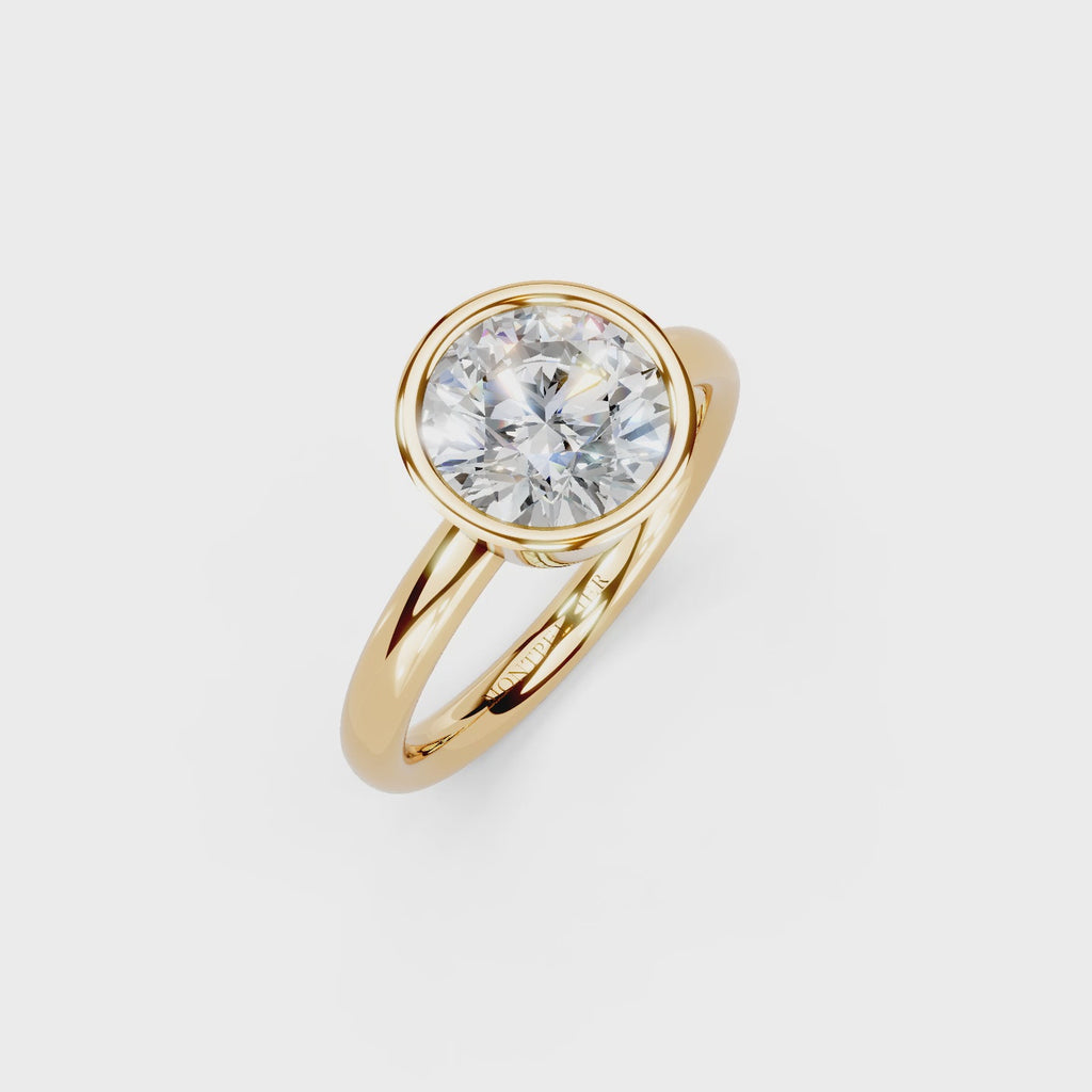 IGI 2.00ct Lab Grown Round Bezel Set Diamond Solitaire Engagement Ring Platinum or 18ct Gold