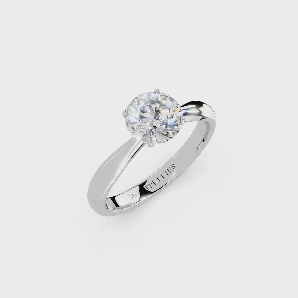 IGI 1.00ct Lab Grown Diamond Solitaire Engagement Ring - The Montpellier Tulip