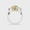 GIA 4.52ct Cushion Cut Fancy Intense Yellow Diamond Ring