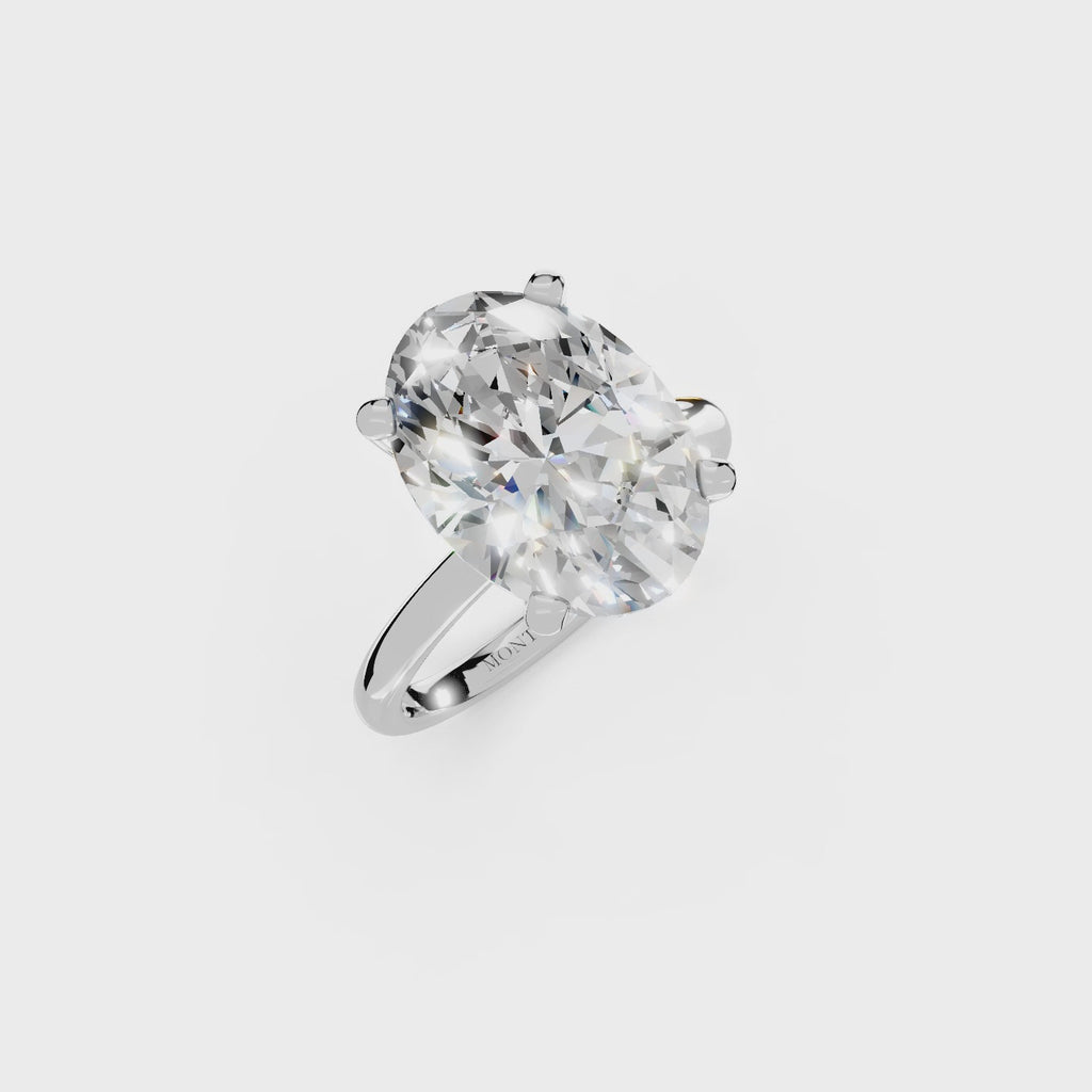 IGI 5.00ct Lab Grown Oval Diamond Solitaire Engagement Ring Platinum or 18ct Gold - The Montpellier Classic Oval