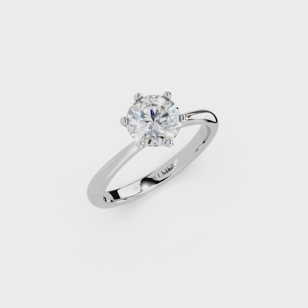 IGI 1.00ct Lab Grown Diamond Solitaire Engagement Ring - The Montpellier Classic 6 Claw