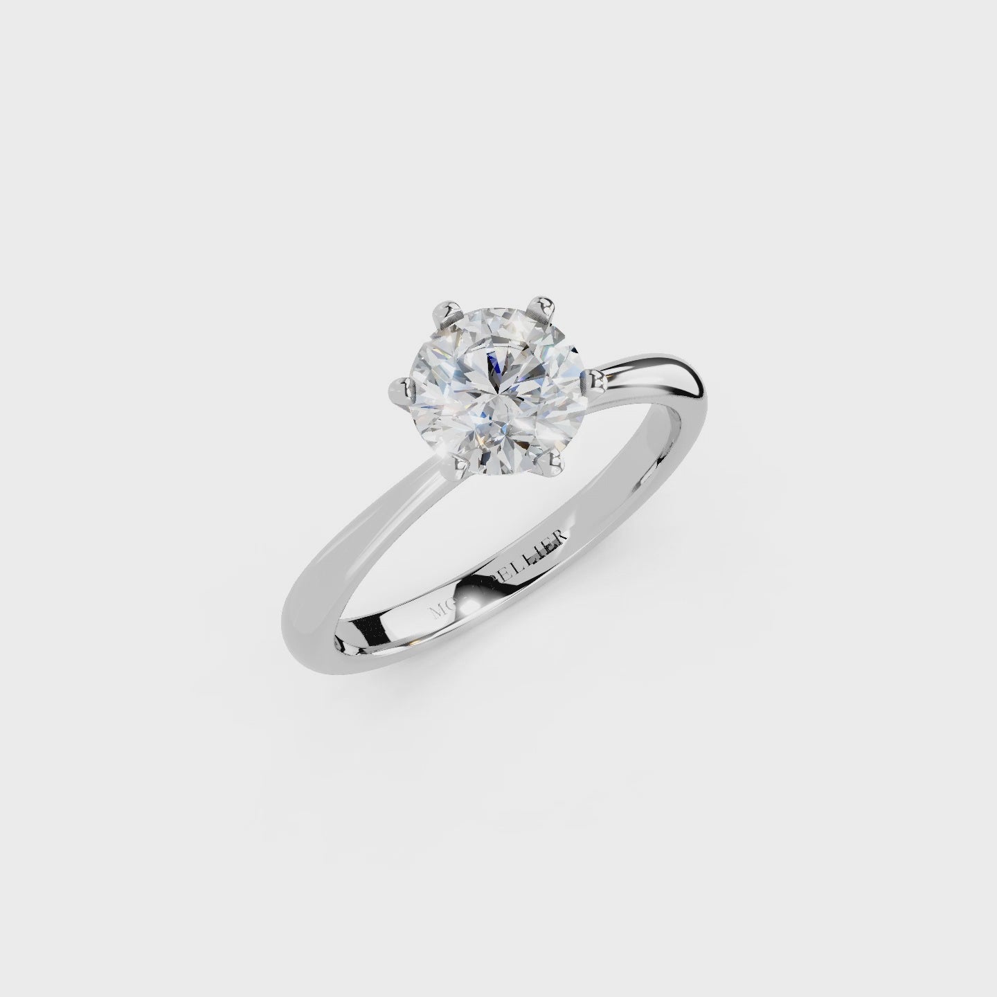 IGI 1.00ct Lab Grown Diamond Solitaire Engagement Ring - The Montpellier Classic 6 Claw
