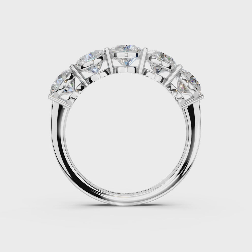 2.50ct Lab Grown 5 Stone Round Diamond Ring Platinum or 18ct Gold - The Montpellier Classic 5 Stone Ring