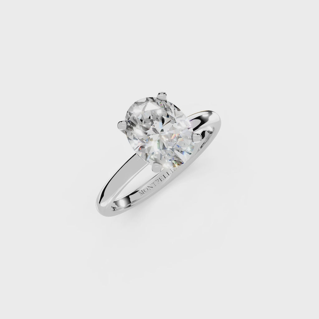 IGI 1.50ct Lab Grown Oval Diamond Solitaire Engagement Ring Platinum or 18ct Gold - The Montpellier Classic Oval