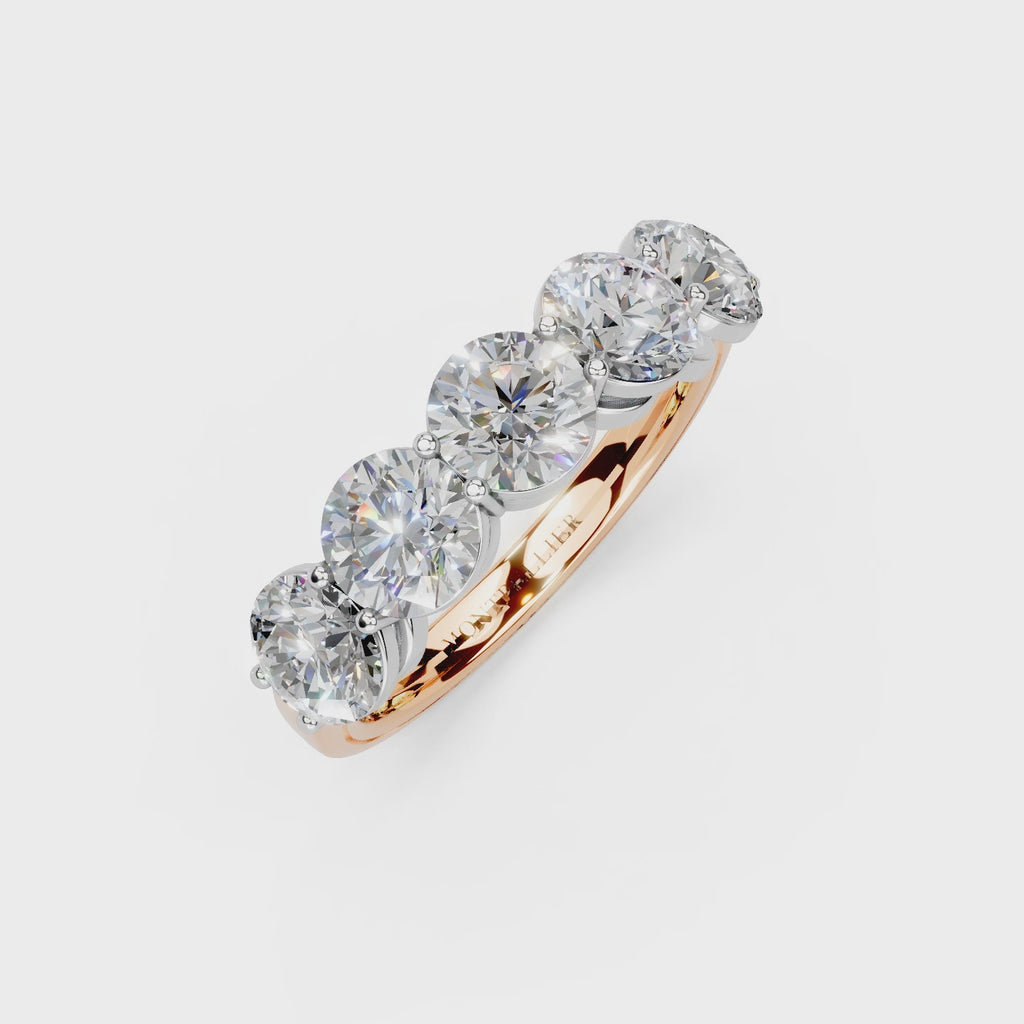 2.50ct Lab Grown 5 Stone Round Diamond Ring Platinum or 18ct Gold - The Montpellier Classic 5 Stone Ring