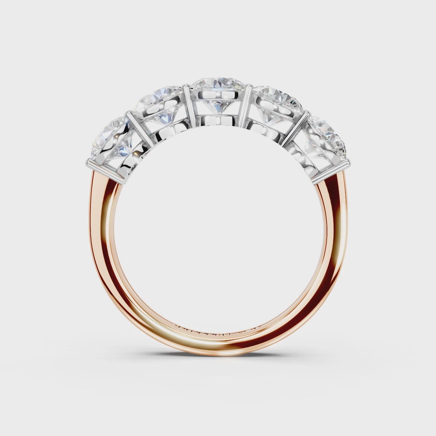 2.00ct Lab Grown 5 Stone Round Diamond Ring Platinum or 18ct Gold - The Montpellier Classic 5 Stone Ring