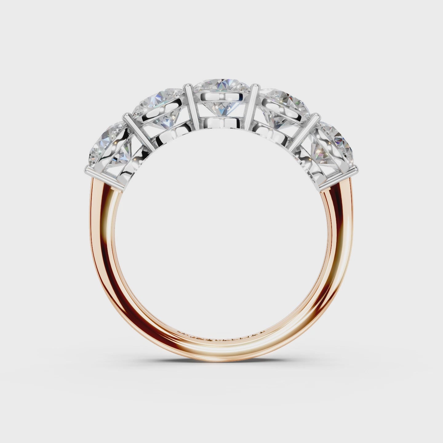 2.50ct Lab Grown 5 Stone Round Diamond Ring Platinum or 18ct Gold - The Montpellier Classic 5 Stone Ring