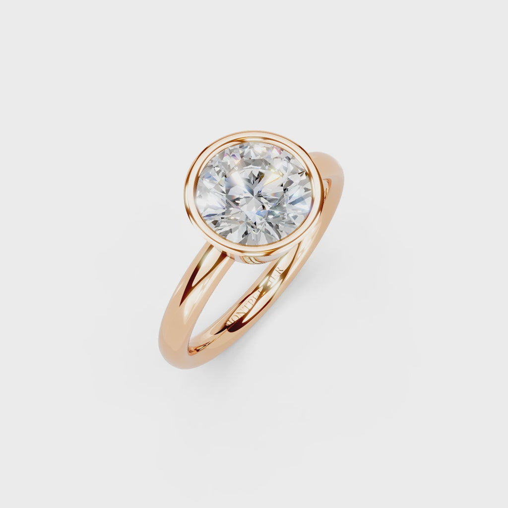 IGI 2.00ct Lab Grown Round Bezel Set Diamond Solitaire Engagement Ring Platinum or 18ct Gold
