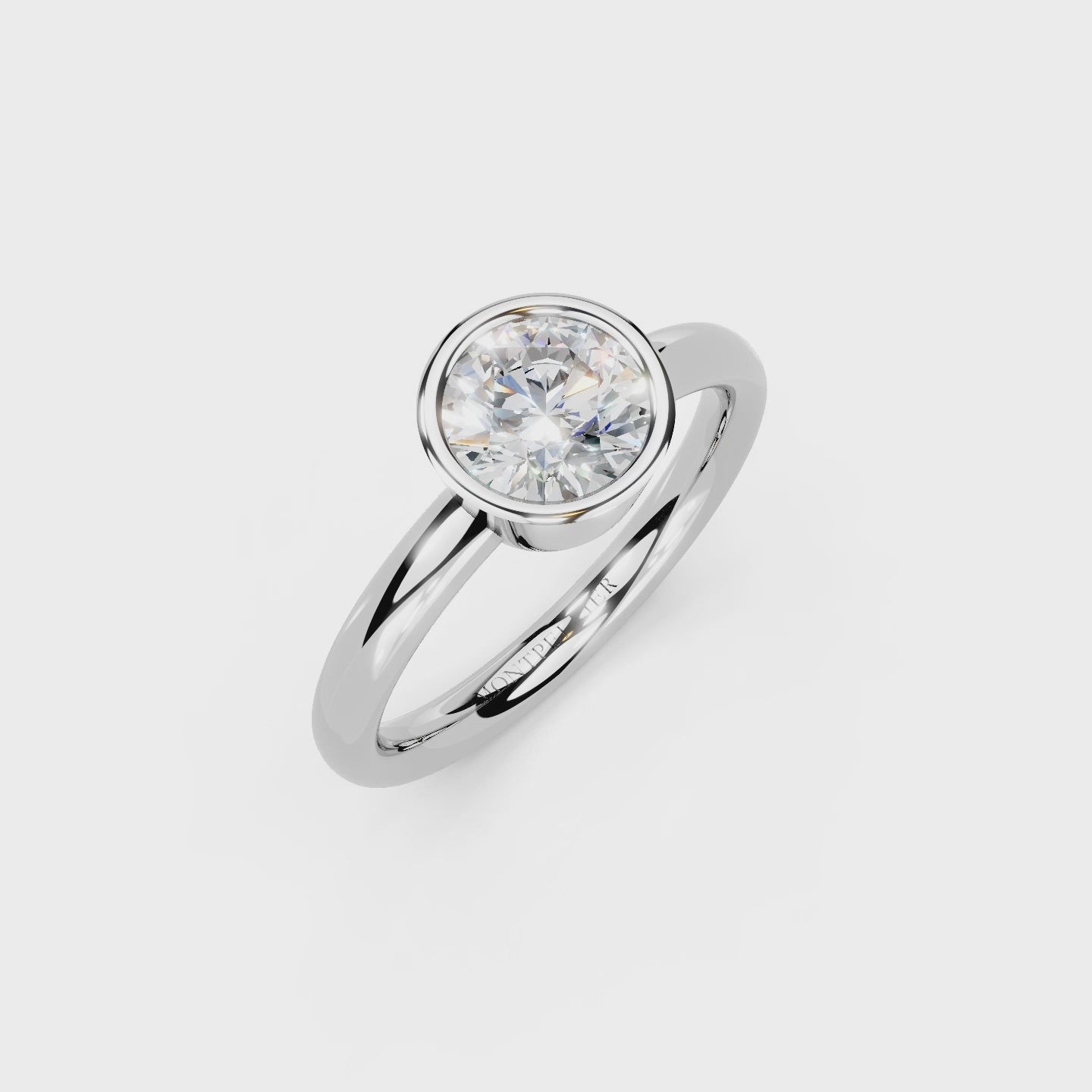 IGI 1.00ct Lab Grown Round Bezel Set Diamond Solitaire Engagement Ring Platinum or 18ct Gold