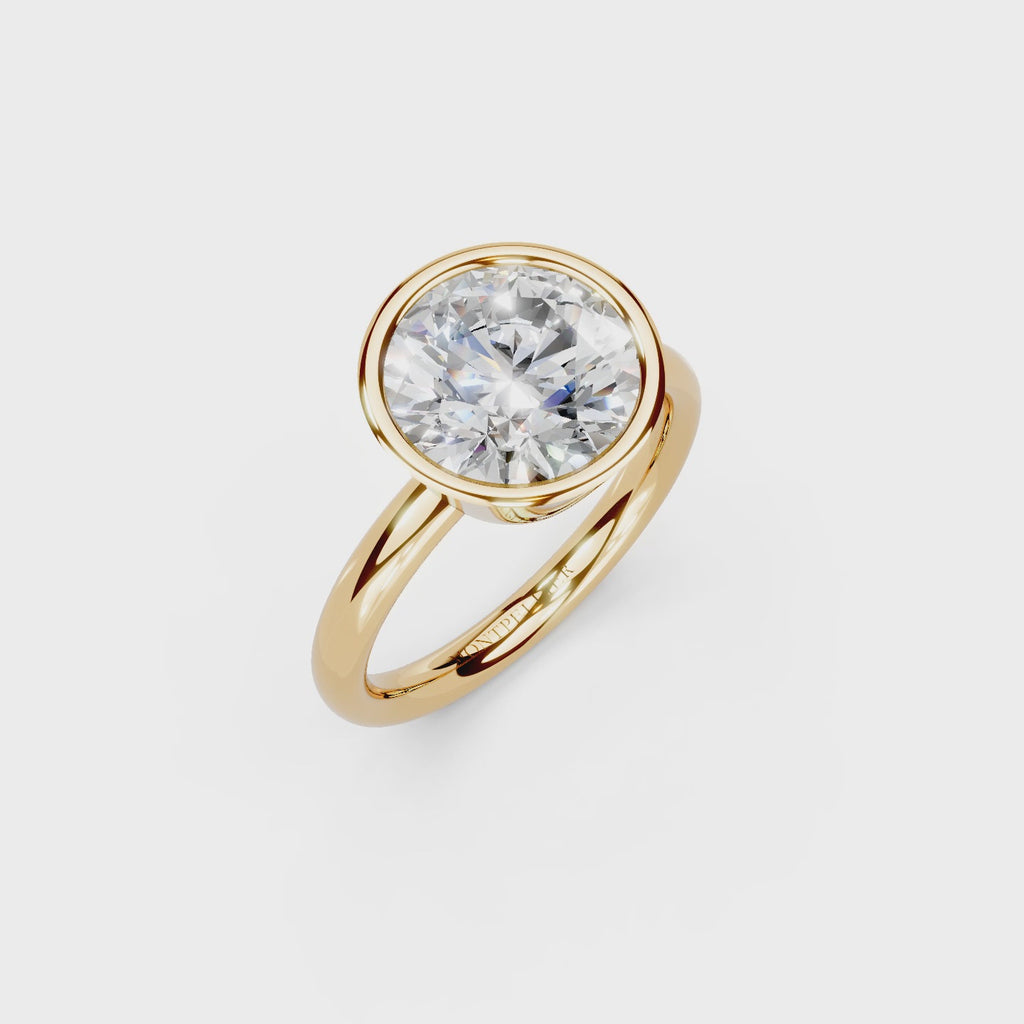 IGI 3.00ct Lab Grown Round Bezel Set Diamond Solitaire Engagement Ring Platinum or 18ct Gold