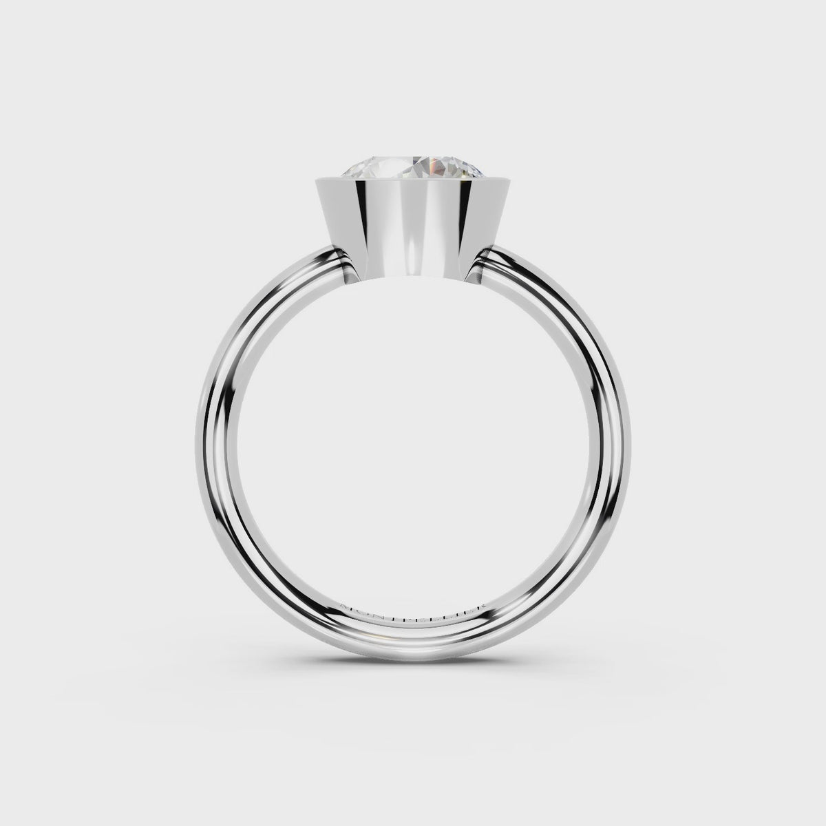 IGI 1.50ct Lab Grown Round Bezel Set Diamond Solitaire Engagement Ring Platinum or 18ct Gold