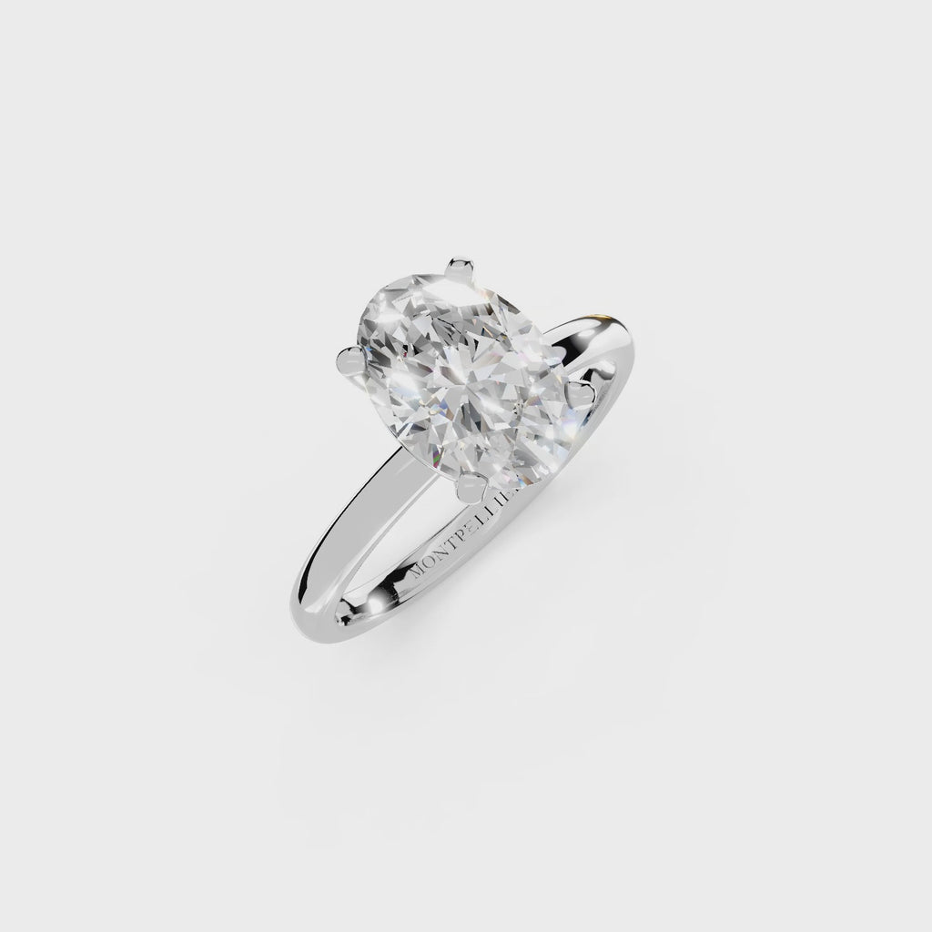 IGI 2.00ct Lab Grown Oval Diamond Solitaire Engagement Ring Platinum or 18ct Gold - The Montpellier Classic Oval