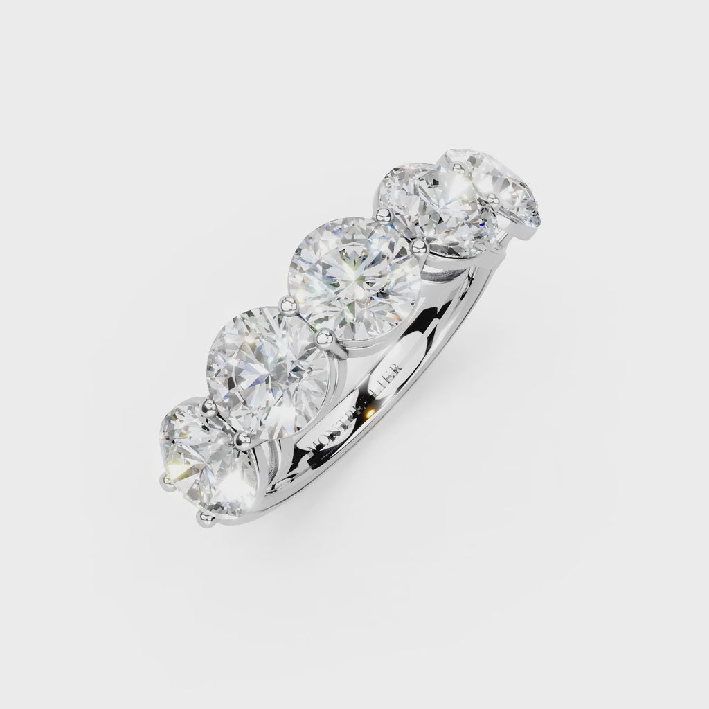 3.50ct Lab Grown 5 Stone Round Diamond Ring Platinum or 18ct Gold - The Montpellier Classic 5 Stone Ring