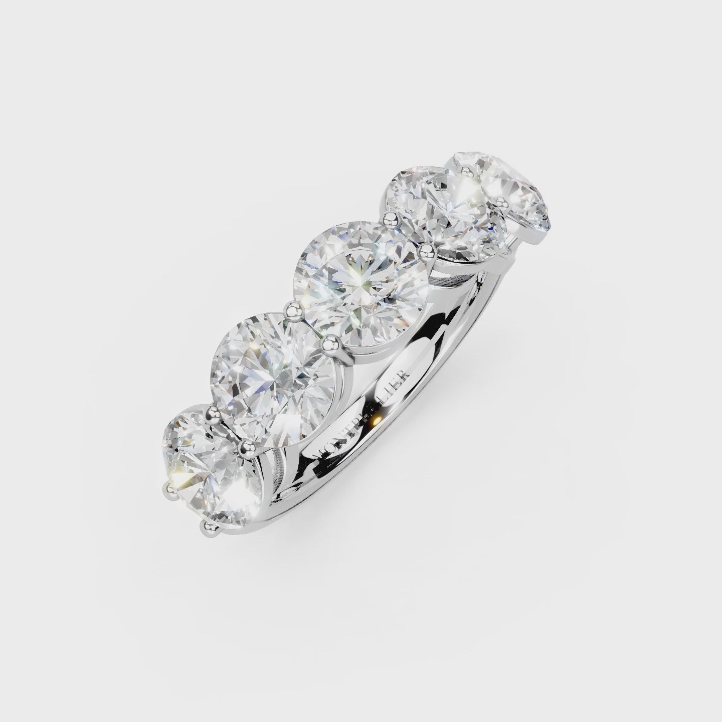 3.50ct Lab Grown 5 Stone Round Diamond Ring Platinum or 18ct Gold - The Montpellier Classic 5 Stone Ring