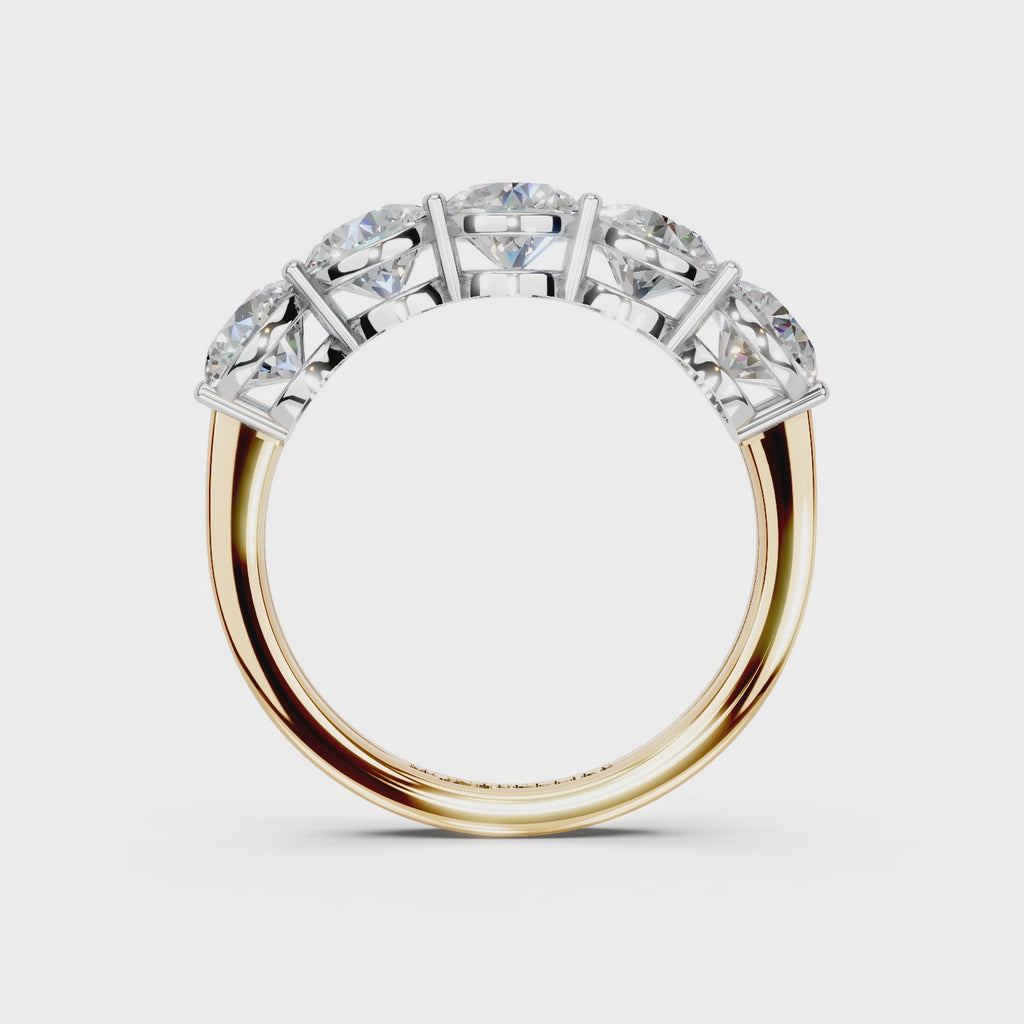 2.50ct Lab Grown 5 Stone Round Diamond Ring Platinum or 18ct Gold - The Montpellier Classic 5 Stone Ring