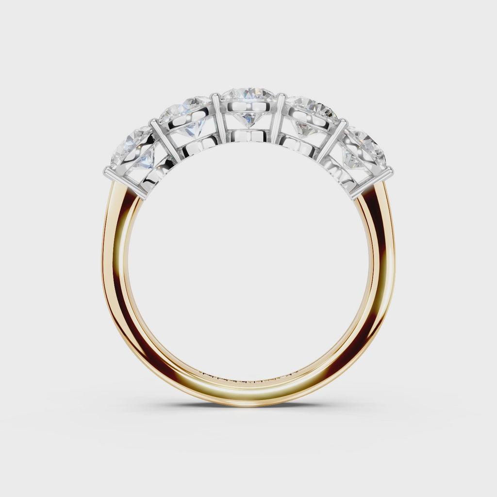 1.50ct Lab Grown 5 Stone Round Diamond Ring Platinum or 18ct Gold - The Montpellier Classic 5 Stone Ring