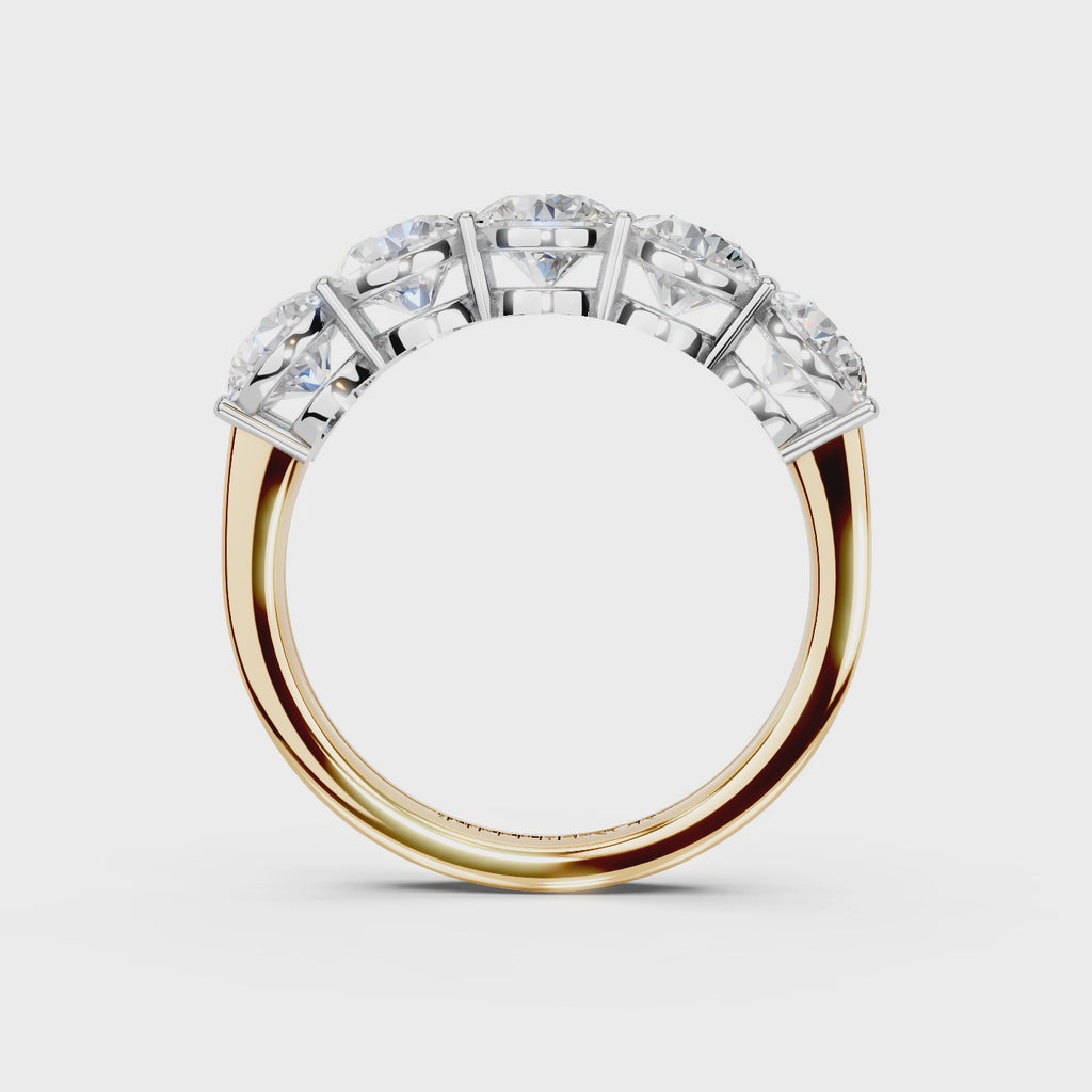 2.00ct Lab Grown 5 Stone Round Diamond Ring Platinum or 18ct Gold - The Montpellier Classic 5 Stone Ring
