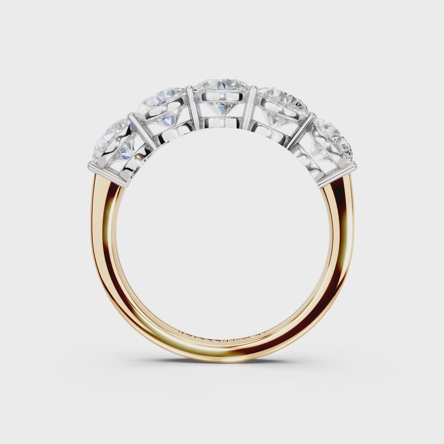2.00ct Lab Grown 5 Stone Round Diamond Ring Platinum or 18ct Gold - The Montpellier Classic 5 Stone Ring
