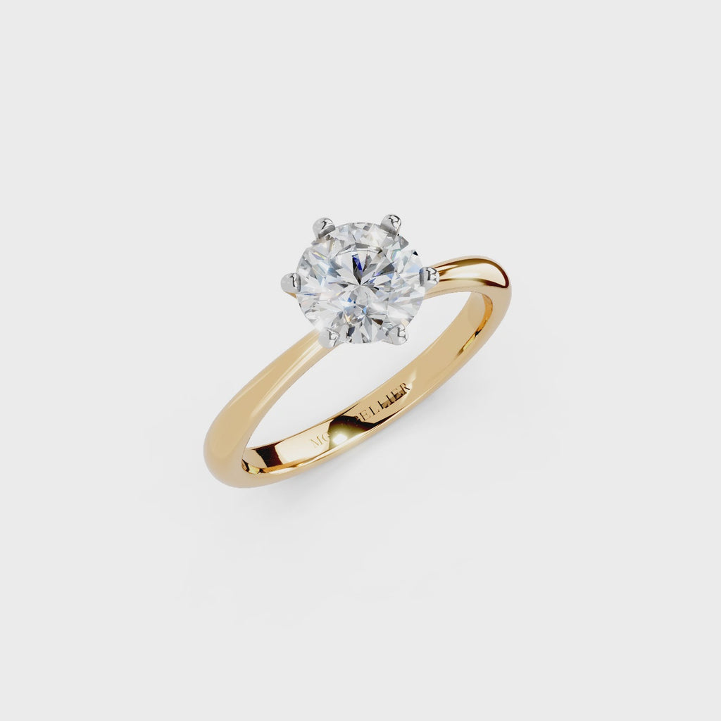 IGI 1.00ct Lab Grown Diamond Solitaire Engagement Ring - The Montpellier Classic 6 Claw