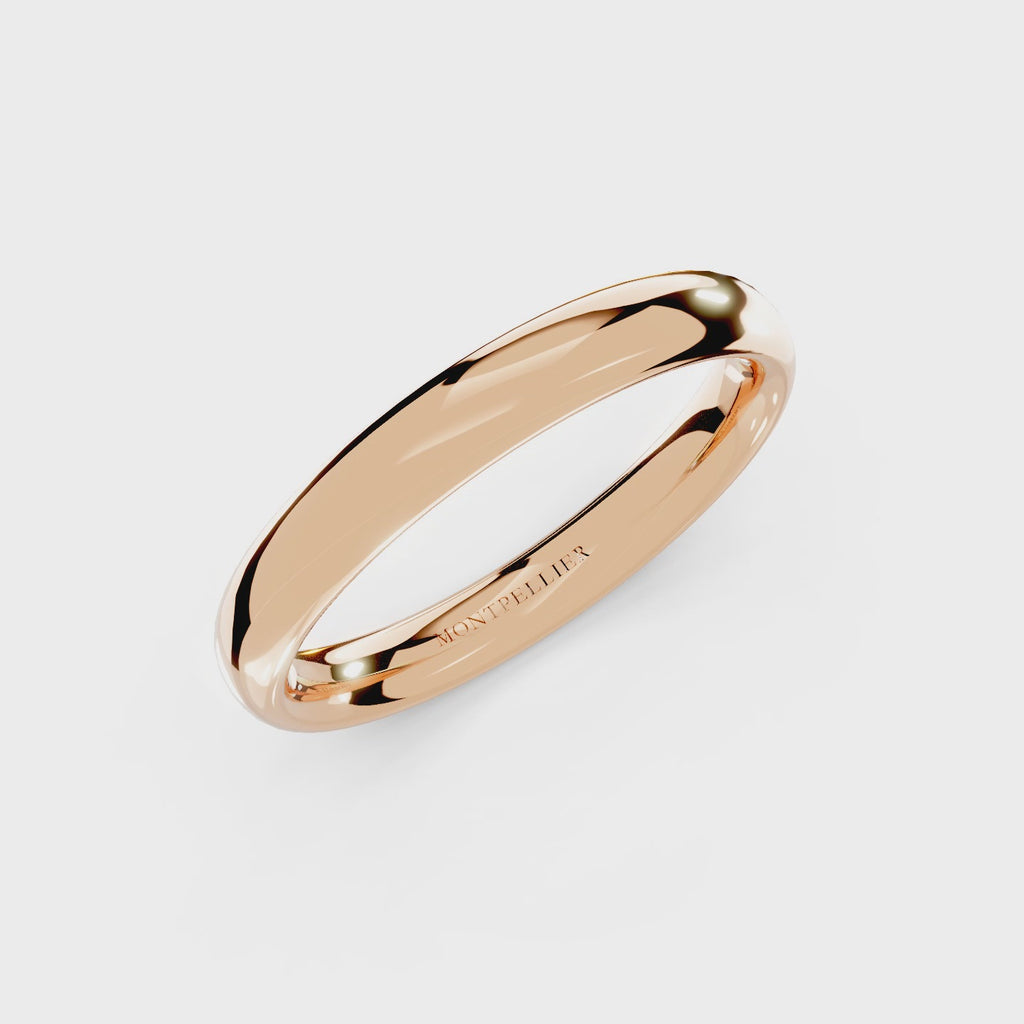 3.0mm Montpellier Fibonacci Wedding Band Platinum or 18ct Gold