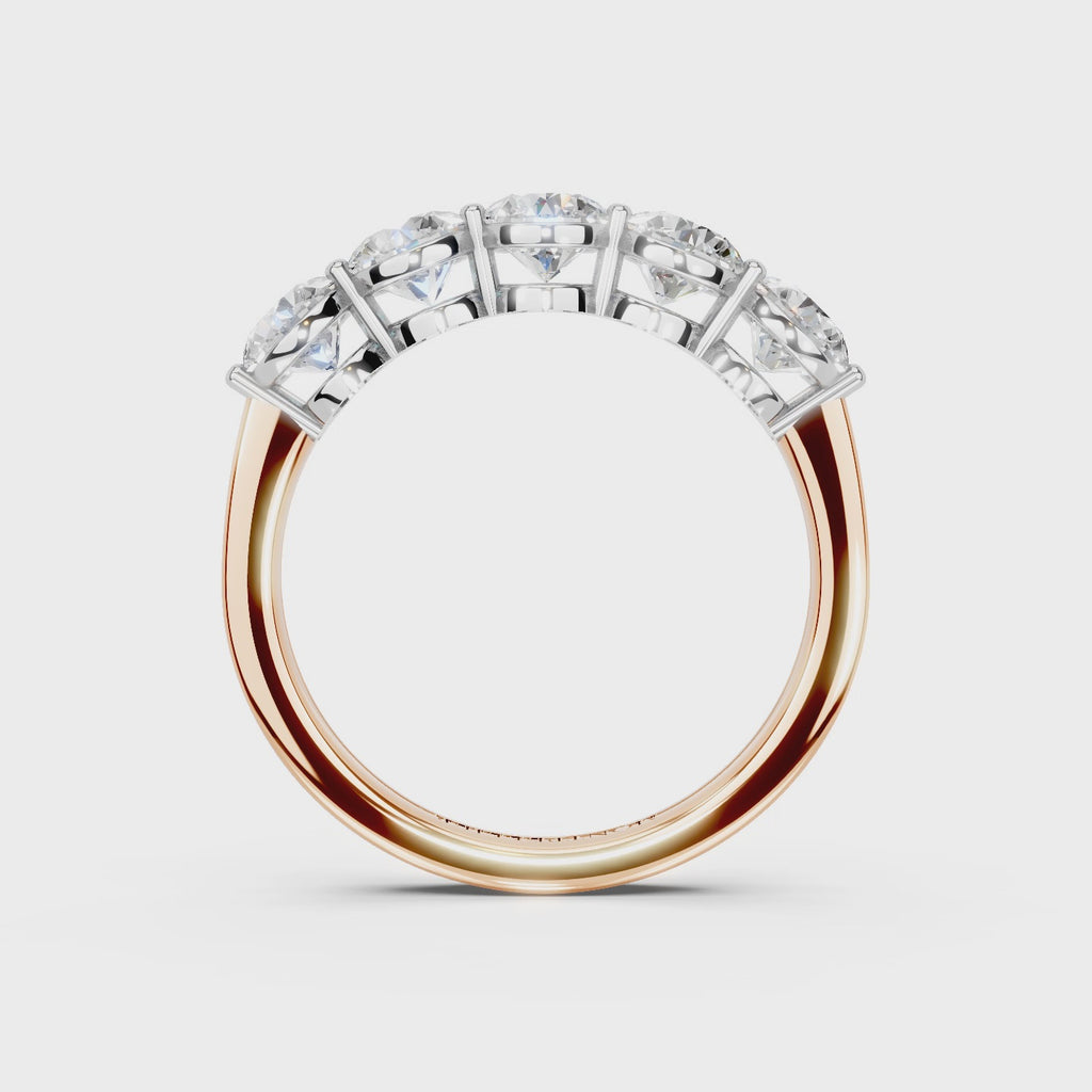 1.50ct Lab Grown 5 Stone Round Diamond Ring Platinum or 18ct Gold - The Montpellier Classic 5 Stone Ring