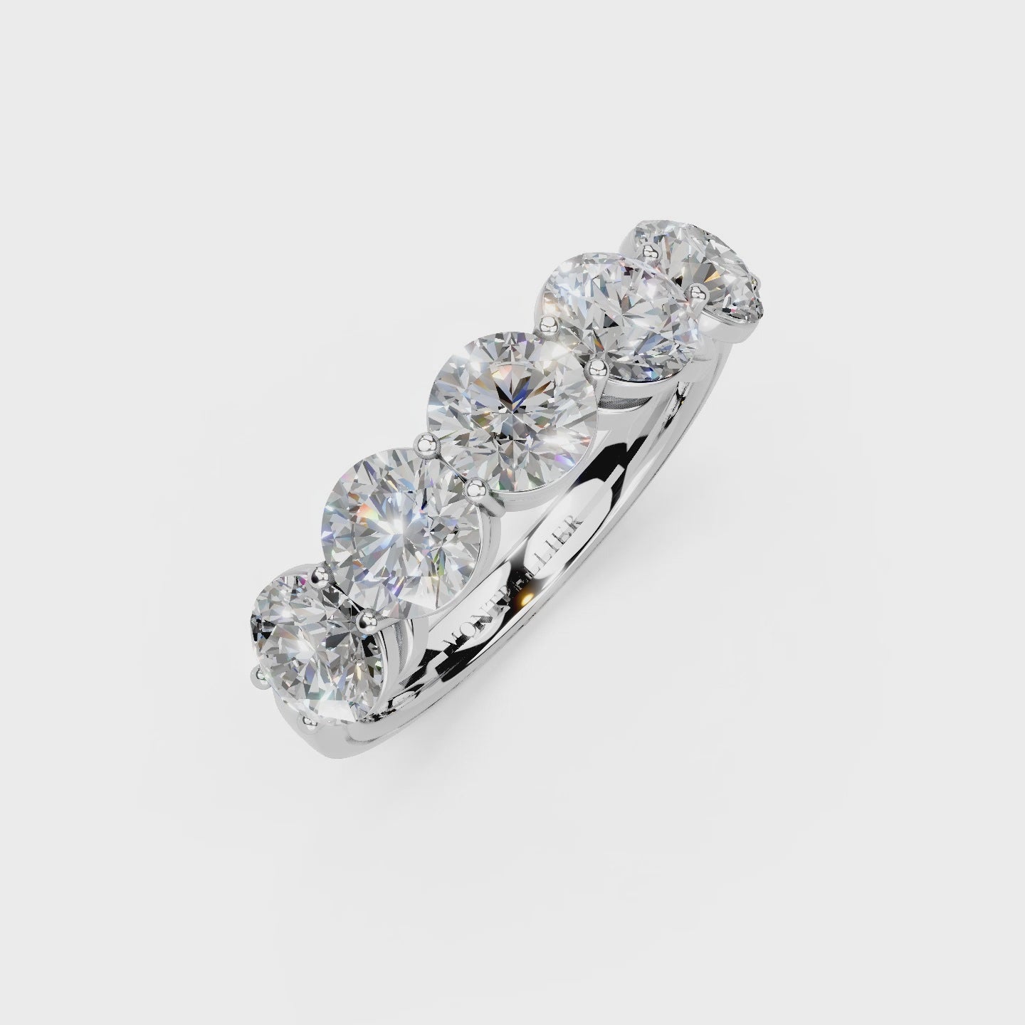 2.50ct Lab Grown 5 Stone Round Diamond Ring Platinum or 18ct Gold - The Montpellier Classic 5 Stone Ring