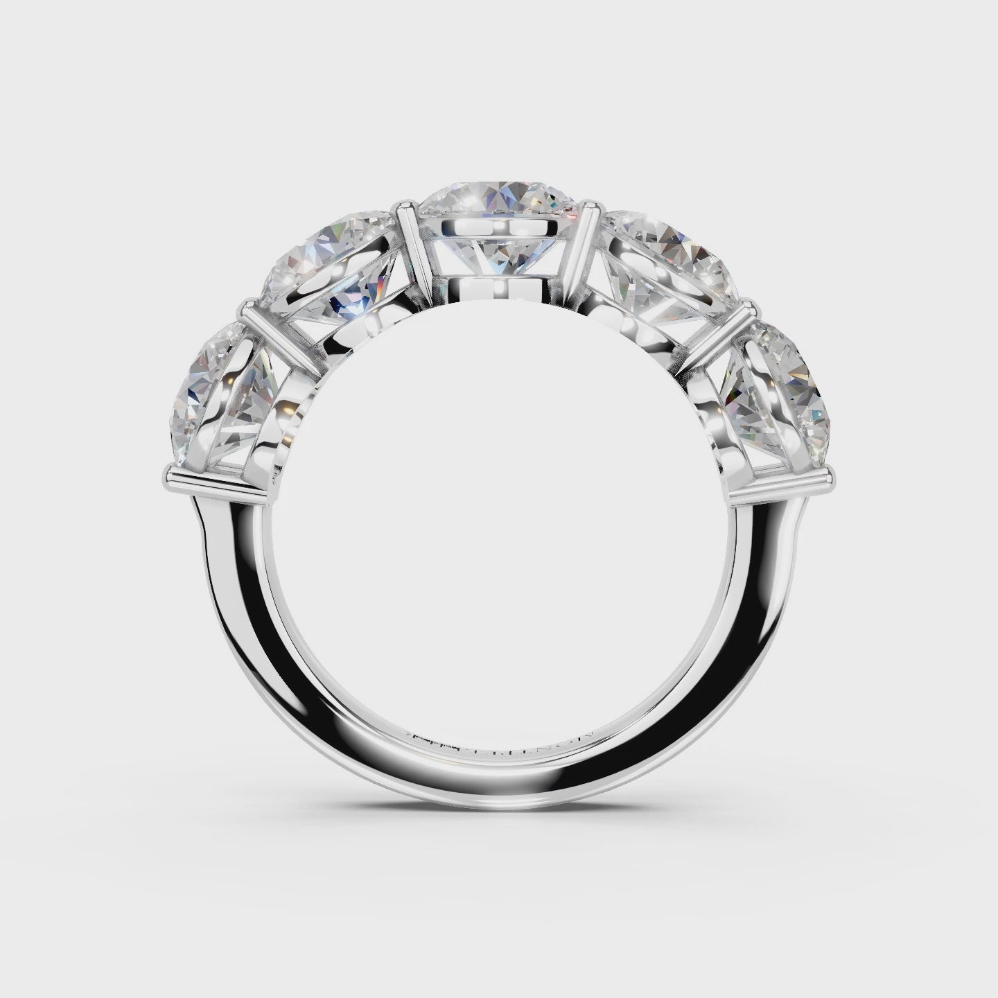 5.00ct Lab Grown 5 Stone Round Diamond Ring Platinum or 18ct Gold - The Montpellier Classic 5 Stone Ring
