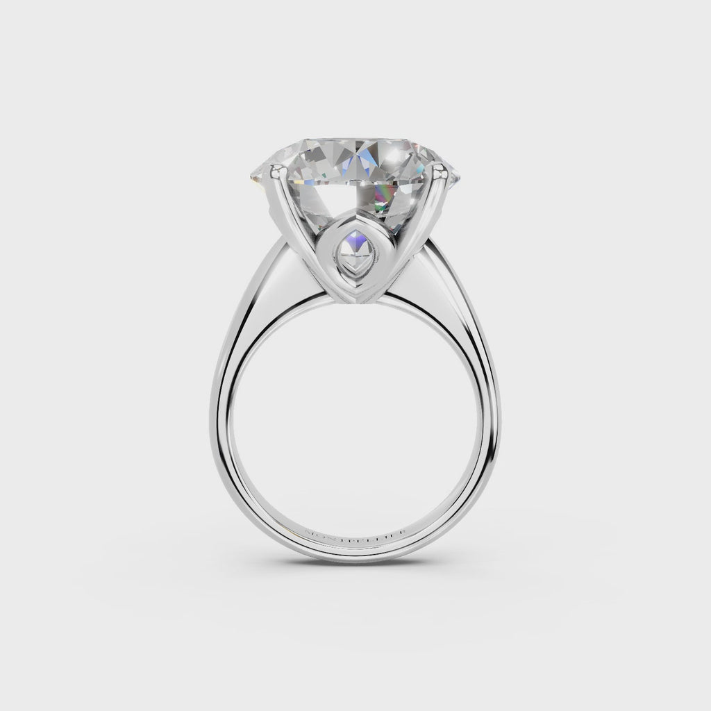 IGI 10.00ct Lab Grown Diamond Solitaire Engagement Ring - The Montpellier Tulip