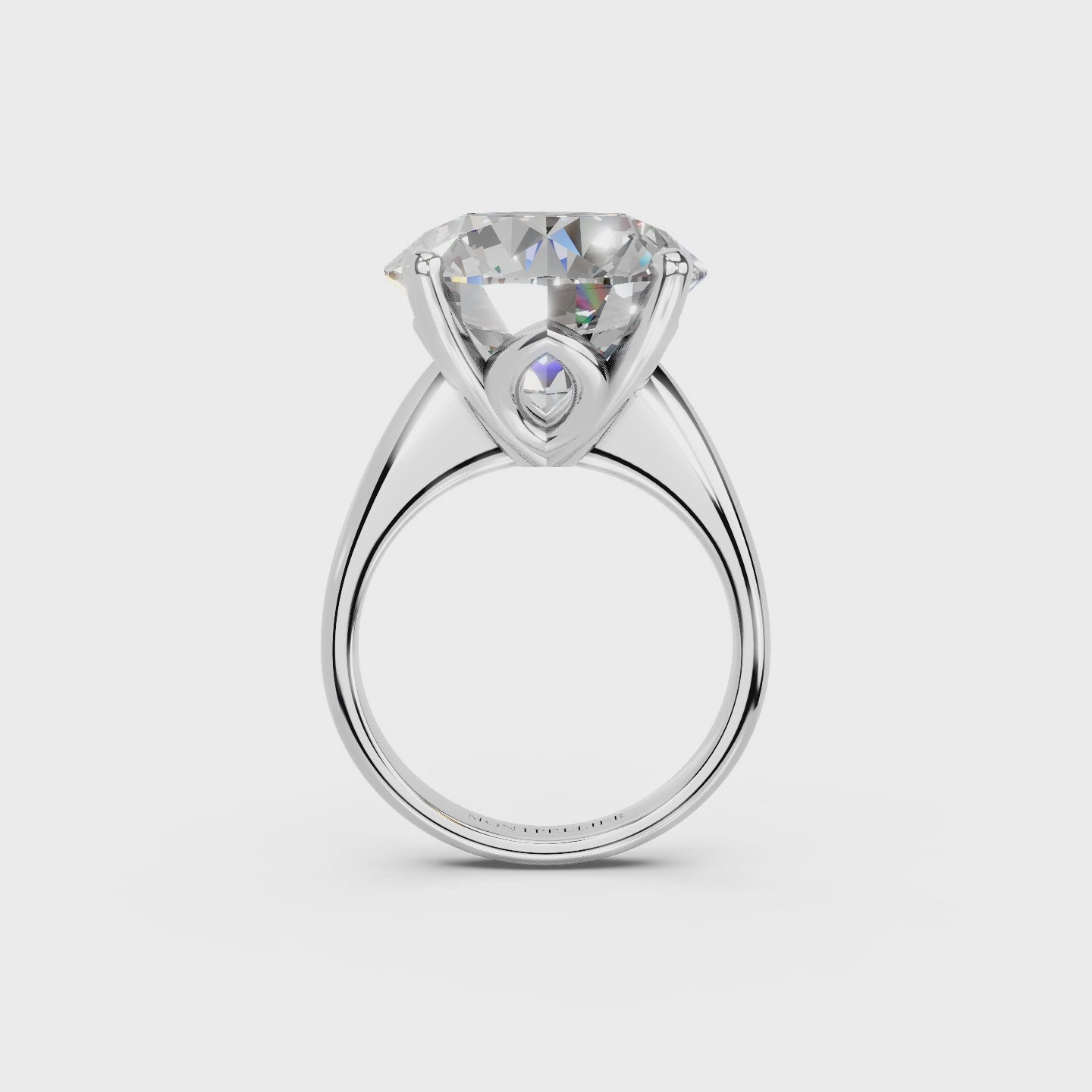 IGI 10.00ct Lab Grown Diamond Solitaire Engagement Ring - The Montpellier Tulip