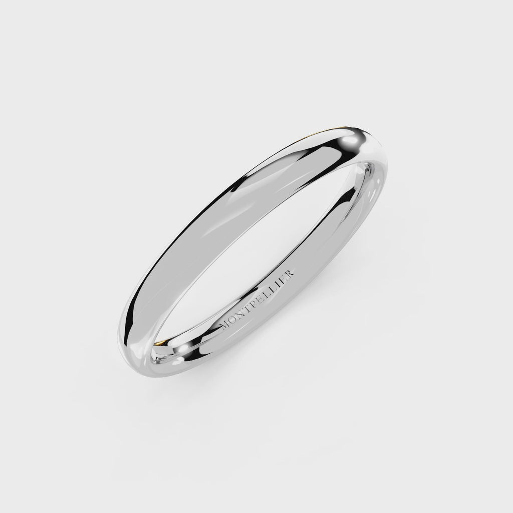 2.5mm Montpellier Fibonacci Wedding Band Platinum or 18ct Gold