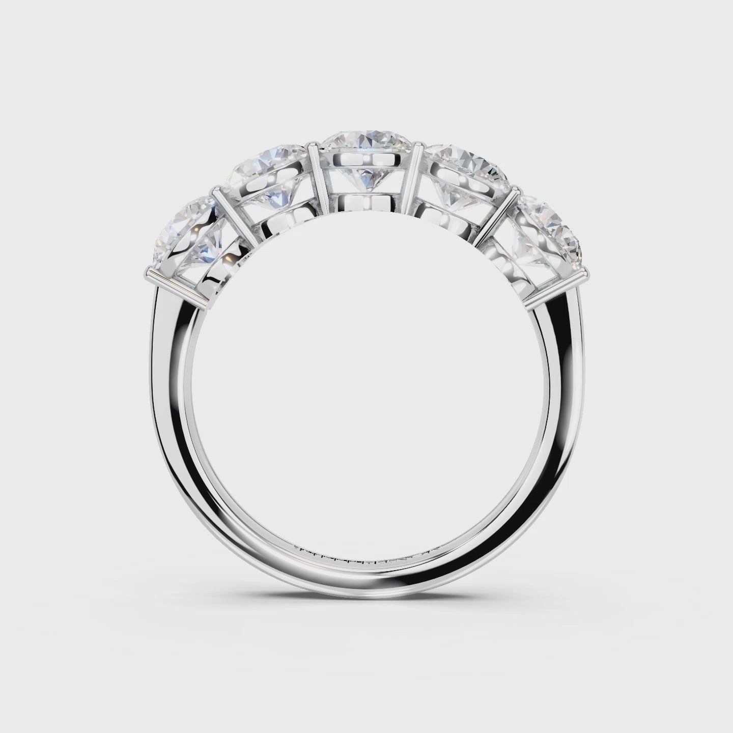 2.00ct Lab Grown 5 Stone Round Diamond Ring Platinum or 18ct Gold - The Montpellier Classic 5 Stone Ring