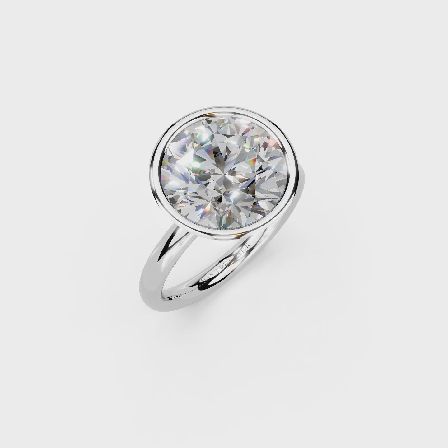 IGI 5.00ct Lab Grown Round Bezel Set Diamond Solitaire Engagement Ring Platinum or 18ct Gold