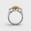 GIA 4.52ct Cushion Cut Fancy Intense Yellow Diamond Ring