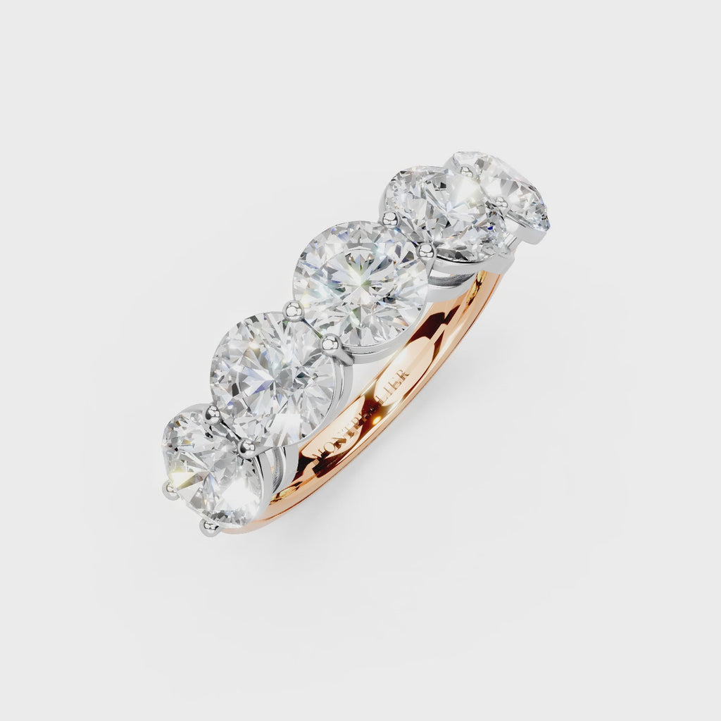 3.50ct Lab Grown 5 Stone Round Diamond Ring Platinum or 18ct Gold - The Montpellier Classic 5 Stone Ring