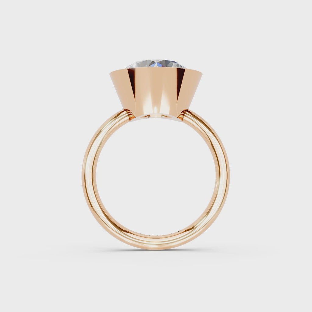 IGI 5.00ct Lab Grown Round Bezel Set Diamond Solitaire Engagement Ring Platinum or 18ct Gold