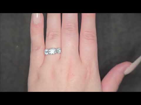 2.73ct F/VS LAB Diamond 3 Stone Ring Set In Platinum