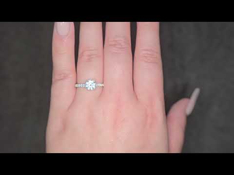 0.97ct F/VS LAB Diamond Ring with Diamond Shoulders set in 9ct White Gold