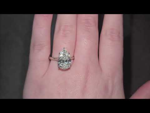 IGI 5.09ct G/VS1 LAB Diamond Pear Shape Solitaire Set In Platinum