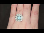 3.70ct Aquamarine & Diamond Ring Set in Platinum