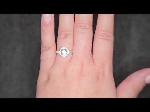 1.44ct F/VS LAB Diamond Halo Ring with Diamond Shoulders set in 9ct Yellow Gold